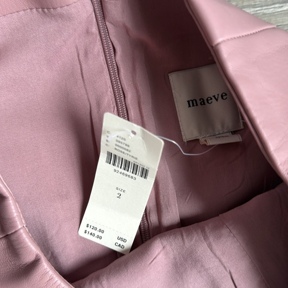 NEW Maeve Anthropologie Faux Leather Mini Skirt 2 - Picture 7 of 8